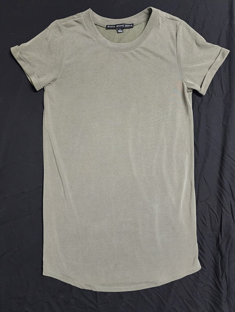 HYFVE Olive Grey Crewneck Short Sleeve Tee Dress Small